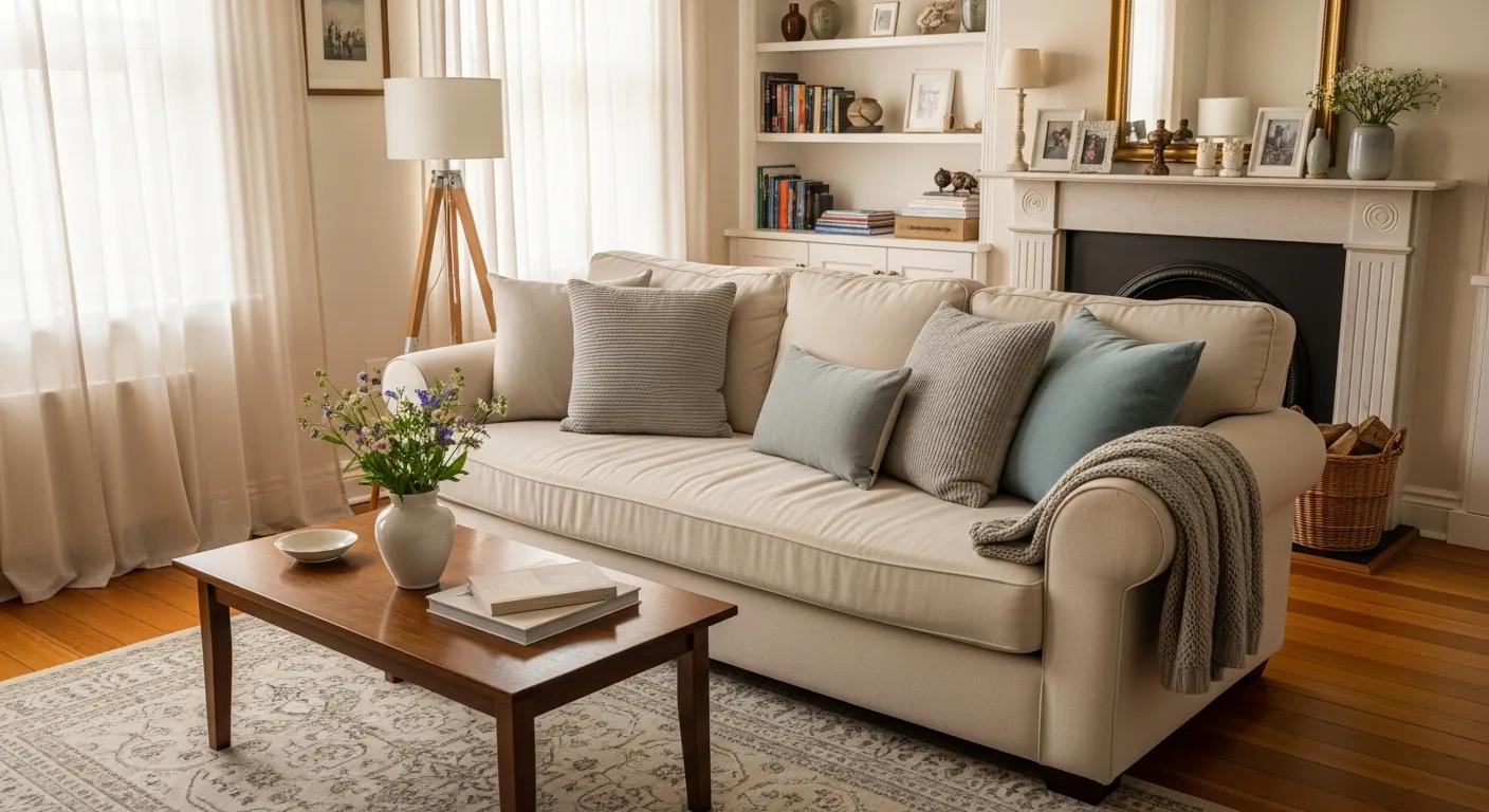 Clean upholstery in a cozy living room, showcasing comfort and aesthetic appeal
